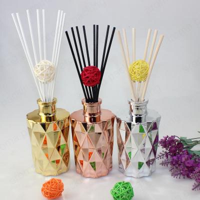 China Personal Care Luxury Unique Design Golden Diffuser Bottle Tall Reed Diffuser Bottle Fragrance Fragrance Diffuser for sale