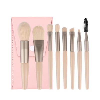 China Angular Blush New 8 Mini Beauty Makeup Tools Loose Powder Eyeshadow Lip Brush Portable Makeup Brush Set for sale