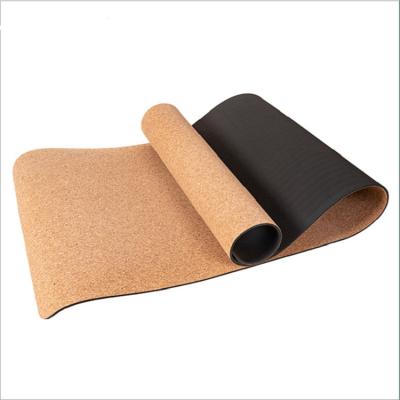 China Eco-Friendly Private Label Durable High Quality Exercise Logo Printing Custom 5mm Natural Cork Tape Yoga Mat for sale