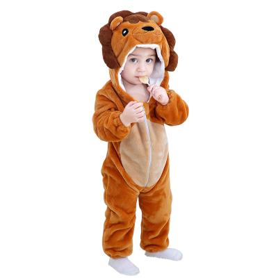 China New Autumn Winter Baby Flannel Romper Clothes Newborn Cartoon Children Animal Crawling Baby Rompers for sale