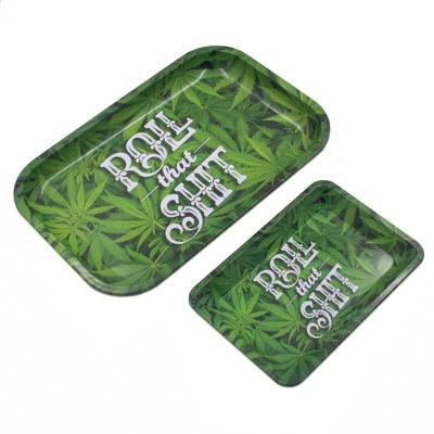 China Wholesale 29*19CM Paper Rolling Tinplate Smoking Tin Metal Herb Weed Raw Rolling Tray for sale