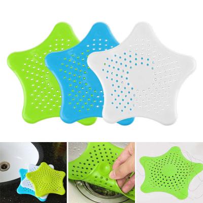 China Viable Star Bathroom Kitchen Toliet Silicone Sink Drain Hair Catcher Bath Shower Plug Plug Filter Strainer for sale