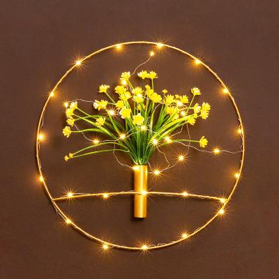 China Nordic Luxury Modern Geometric Home Vases Plant Pot Flower Arrangement Wall Mount Metal Wall Hanging Decoration Eco-friendly To Decor for sale