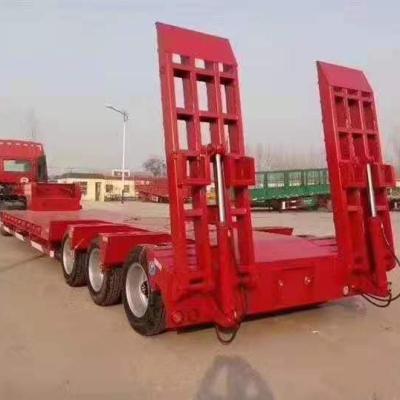 China Trailer Parts 2022 New Size 3 Axle Lowbed Semi Trailer With Hot Selling High Quality For Heavy Equipment for sale