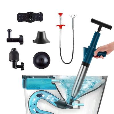 China 2022 new hotsale function stainless steel pump drain pump multi manual clean toilet plunger for sale