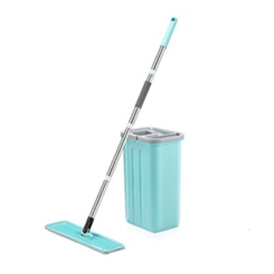 China Microfiber Flat Bucket Belt Bucket Sustainable Cleaning Mop Flat Mop With Bucket for sale