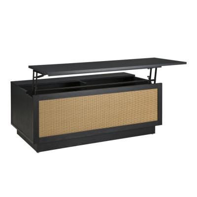 China Adjustable Lift Top (Other) Coffee Table With Storage And Synthetic Rattan Front Panel Living Room Furniture for sale