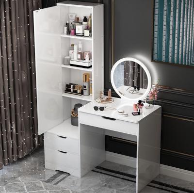 China Contemporary Dresser Dresser Sauce Cabinet Makeup Table Makeup Cabinet with Mirror and LED Light Cabinet Bedroom Furniture for sale