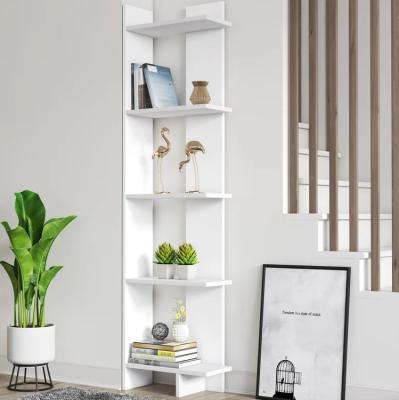 China Contemporary Design Ladder Corner Unit Bookshelf Display Shelf Storage Shelving and Room Divider Space Saving Unit for sale