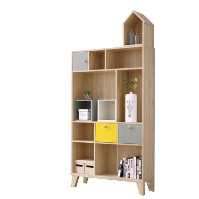 China Beautiful contemporary design high quality cheap wooden bookcase with drawers for sale