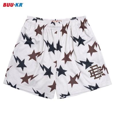 China Inseam Antibacterial Mesh Eric Emanuel Shorts Custom 5 6 Inch Buker, Wholesale Sublimation Double Layered Men Mesh Shorts With Pockets Custom Made for sale