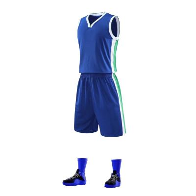 China Youth Antibacterial Blue and Black Mesh Sublimation Basketball Jersey Referee Reversible NBAing Basketball Uniforms for sale