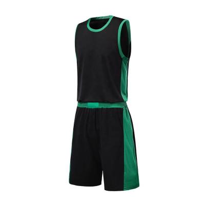 China NBAing Antibacterial Custom Youth Basketball Team Basketball Team Reversible Uniforms Sets Latest Design Green Jersey And Black Color for sale