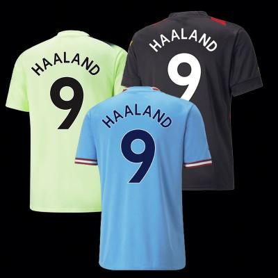 China Shirts & Tops Haaland Soccer Jersey 2022 2023 Cheapest Number 9 Football Uniform Mens Sports T Shirts Home Away Third for sale