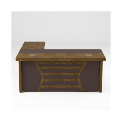 China Hot rotation selling elegant and simple company office boss desk with lock drawer wooden desk for sale