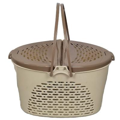 China Sustainable Wholesale Supermarket Retail Grocery Plastic Single Handle Shopping Basket for sale