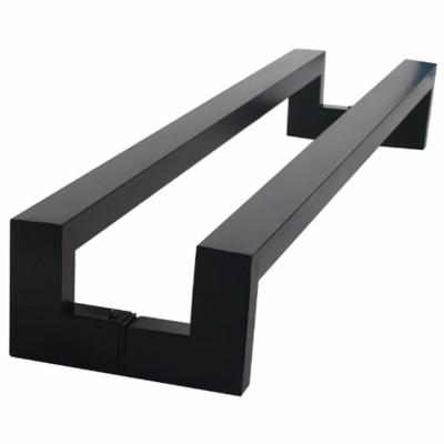 China Black Square Bar Cabinet Pull Drawer Handles Stainless Steel Modern Hardware for sale