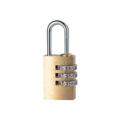 China Chrome Plated Lock Core 21MM Digit 3 Ultra Safe And Convenient Brass Combination Padlock Luggage Lock for sale