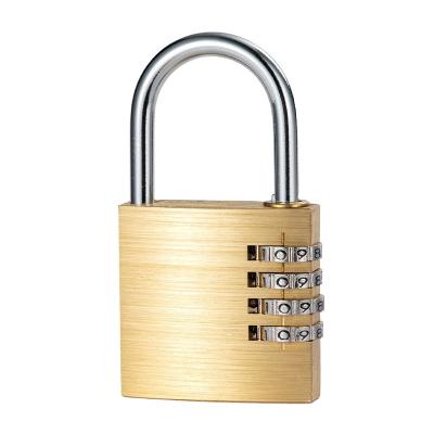 China Chrome Plated Lock Core 40MM 4 Dight Ultra Safe And Convenient Brass Combination Padlock Luggage Lock for sale