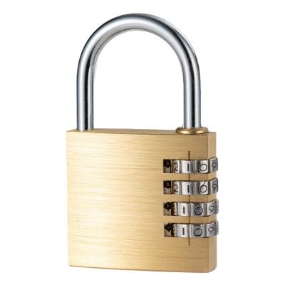 China Chrome Plated Lock Core 50MM Digit 4 Ultra Safe And Convenient Brass Combination Padlock Luggage Lock for sale