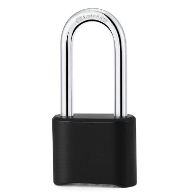 China Luggage Warehouse School Gym Door Steel Hardened Black 4 Digit Code 50MM Long Beam Lock Heavy Duty Zinc Alloy Security Combination Padlock for sale