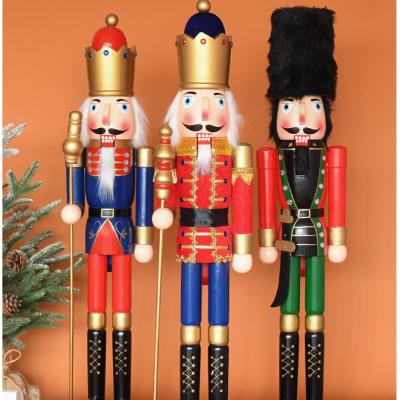 China Europe wholesale gaint craft wooden 90CM nutcracker for christmas decoration for sale