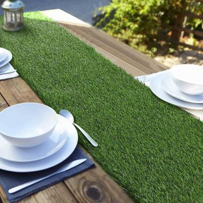 China 2022 CR Artificial Grass Table Runners Home Carpet Runner Synthetic Grass Table Roll Grass Table Decoration for sale