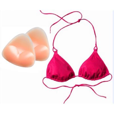 China Push up bra padding silicone bra enhancer breast lift up bra padding waterproof insert cup swimwear bra inserts pads for sale