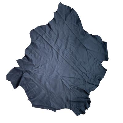 China Black color high quality goat crust leather for gloves bags shoes etc for sale