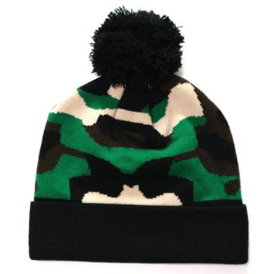 China Men's Camouflage Design Knit Beanie Hat Camouflage for sale