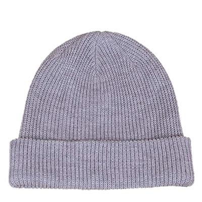 China 20% Wool Gray Blank Beanie 6 Panel Knitted Hat Beanie WOEN Brand Beanie for sale