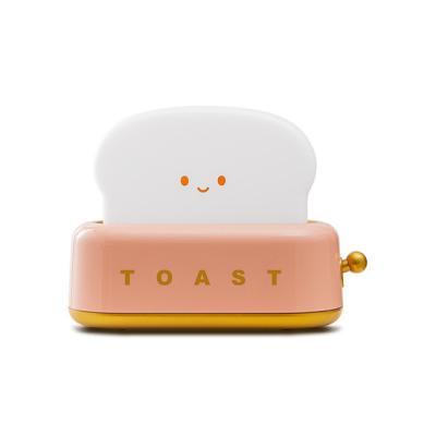 China Interesting Pink Toast Toaster Night Light Baby Nursery Lamp Breathing Led Night Lights Cartoon Lamp for sale