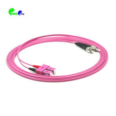 China 1M SC-ST OM4 Duplex Multimode Fiber Optic Patch Tie 50/125um Figure 8 Fiber 3.0mm Patch Cable SC-ST DX OM4 for sale