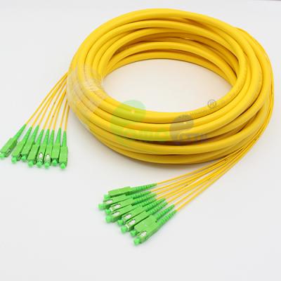 China Telecom 8F Pre-terminated Fanout 2.0mm Cable SC/APC-SC/APC SM 9/125 8core LSZH Fiber Optic Patch Cord for sale