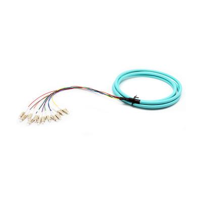 China FTTx Solution Data Center GPON Latest Design Custom Logo OM3 LC 12F Pre Terminated Pigtail Fanout 0.9Mm Fiber Optic Pigtail for sale