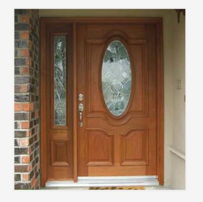 China China Top Supplier Modern Mahogany Solid Wood Entry Door With Sidelights for sale