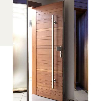 China Modern Custom Wood Front Doors Modern House Entrance Engineered Solid Wood Pivot Door for sale