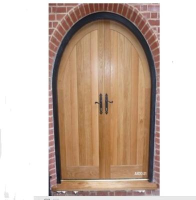 China Exterior Double Entry Modern Hardwood Door Solid Wood Door for sale