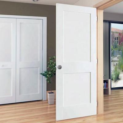 China Waterproof 96 Inch Shaker Wood Door Solid White 2 Paneled Primed Single Interior Door for sale