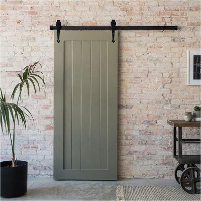 China Weatherproof Manufactured White Wood Primed Solid Panel Shaker Doors Interior Shaker Barn Doors for sale