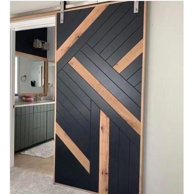 China Premium Waterproof Interior Wood Door Design Waterproof Barn Kitchen Wooden Sliding Barn Doors for sale