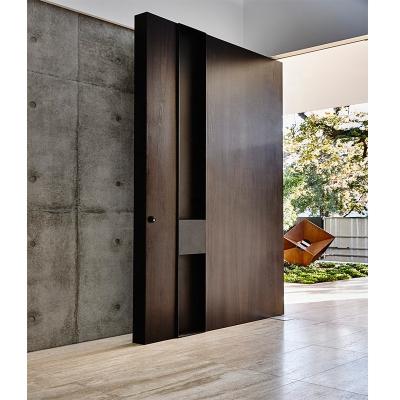 China Waterproof Modern Exterior Door Style Front Doors Solid Core Stained Walnut Wood Entry Pivot Wood Door for sale