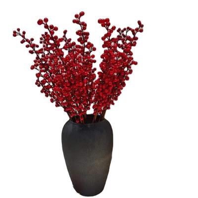 China Environment Friendly & Artificial Flowers Holly Tree Trendy Artificial Evergreen Home Decor Bouquets For Hotel Decoration for sale