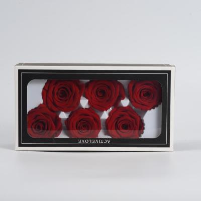 China Valentines Day Wholesale 5-6 cm Heart Shaped Lasting Eternal Flower Small Preserved Roses Heads for sale