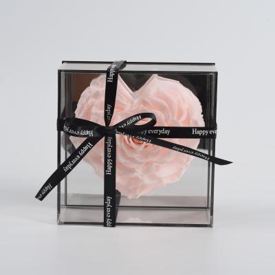 China Hot Natural Touch Sell Wholesale Handmade Everlasting Dried Flower In Box Long Life Preserved Rose In Gift Box for sale