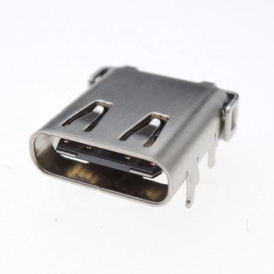 China High Speed ​​24 Pin USB C DIP+SMD Receptacle Mount L=9.65mm DIP+SMD Right Angle Surface Type C Connector for sale