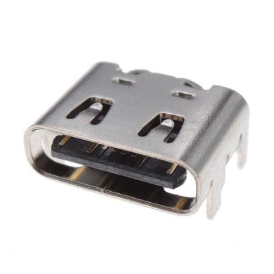 China SMD. HORIZONTAL. Reliable Quality 16pin L=6.85mm SMD SMT Female Horizontal Surface Mount USB Type C Connector Socket for sale