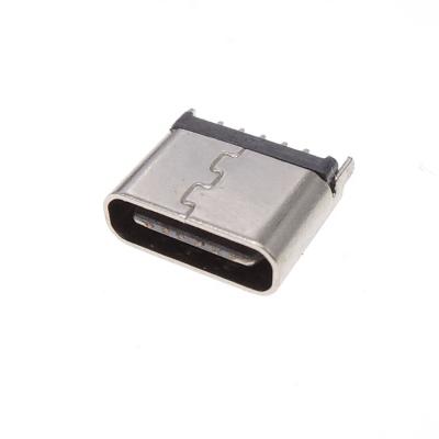 China Hot Sales 6 Pin Female L=8mm DIP Vertical USB C Receptacle Type C FEMALE DIP Connector 6P Vertical TYPE C CONNECTOR for sale