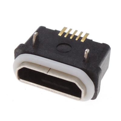 China Waterproof SMD Gold Plated 5 Pin SMD SMT USB Female Horizontal Micro Connector for sale