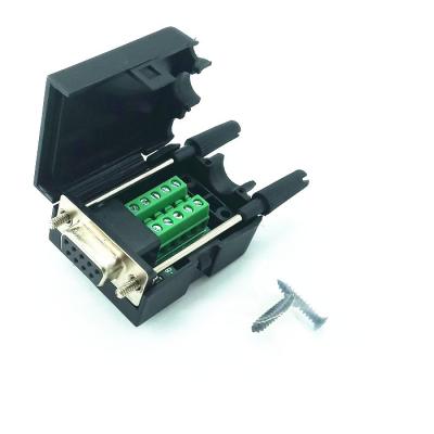 China DB9 Female 9 Pin Connector to DR9 DB9 Spade Block Adapter Converter with Case Under Panel 21 - A.W.G. 30 for sale